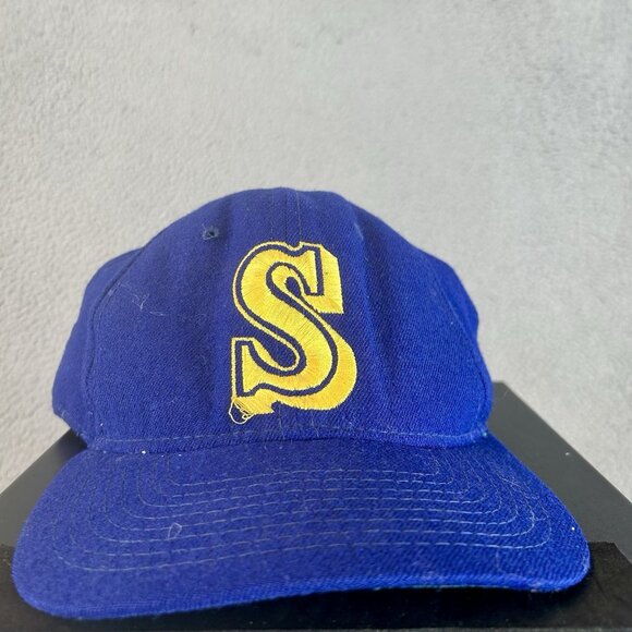 Vintage Seattle Mariners Sports Specialties Fitted Wool Hat Size 7 1/4 80s 90s - Picture 1 of 6